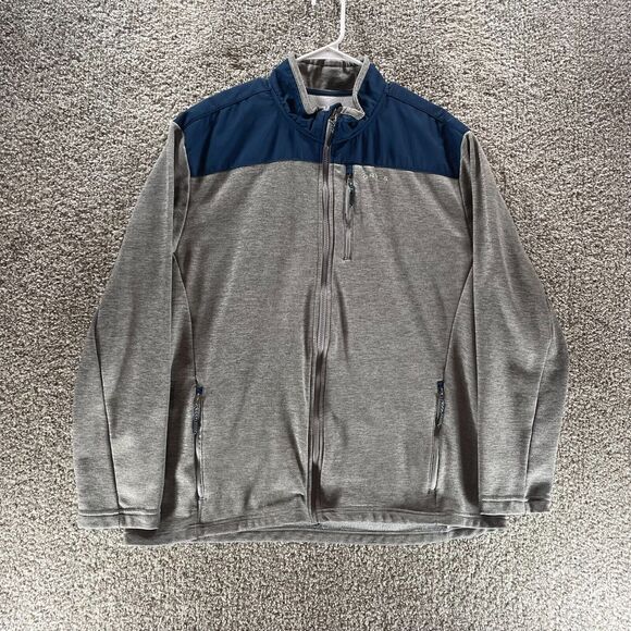 Orvis Jacket Mens Extra Large Grey Blue Full Zip Polyester Adult Zip Pockets - Picture 1 of 13
